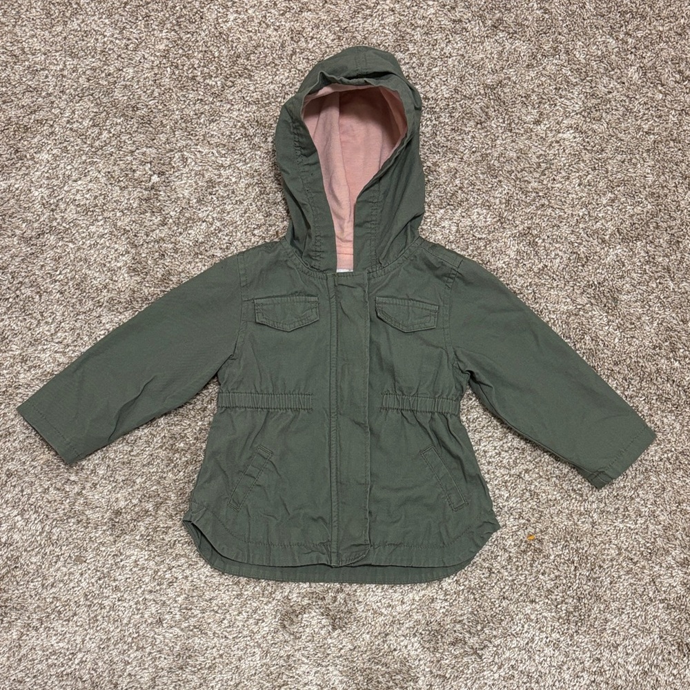 Old Navy Olive Toddler Jacket with Peach Lining
